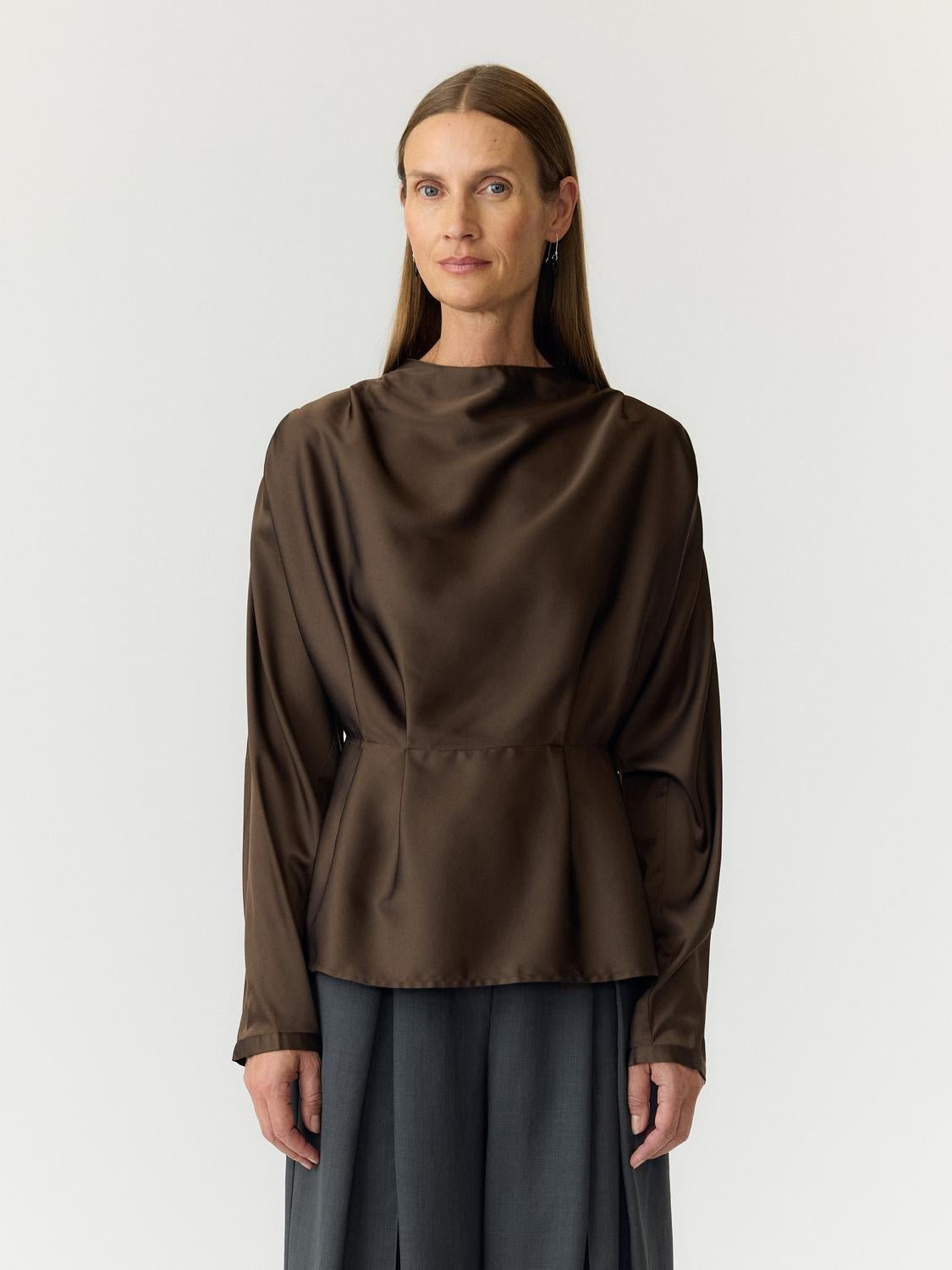 YASPELLA Top - Chocolate Brown - VERO MODA & VILA Bergvik